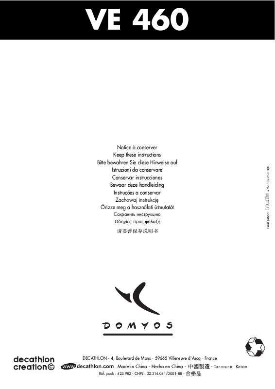 Mode d'emploi velo appartement domyos