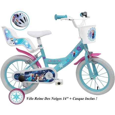Velo reine des neiges avec casque