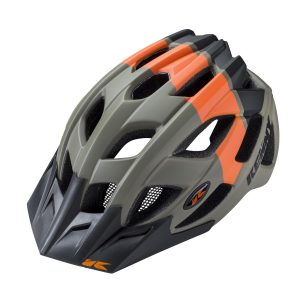 Casque velo orange et noir