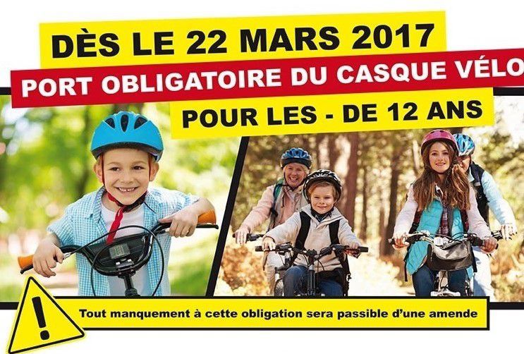 Port de casque obligatoire pour un velo