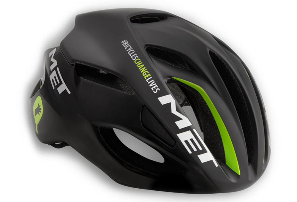 Casque velo vert et noir