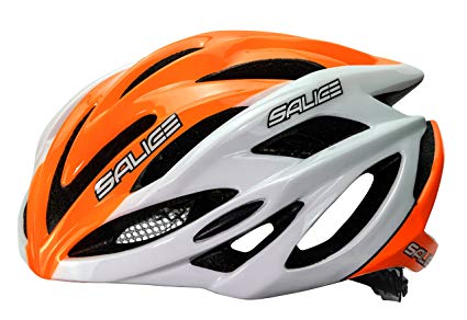 Casque velo orange blanc