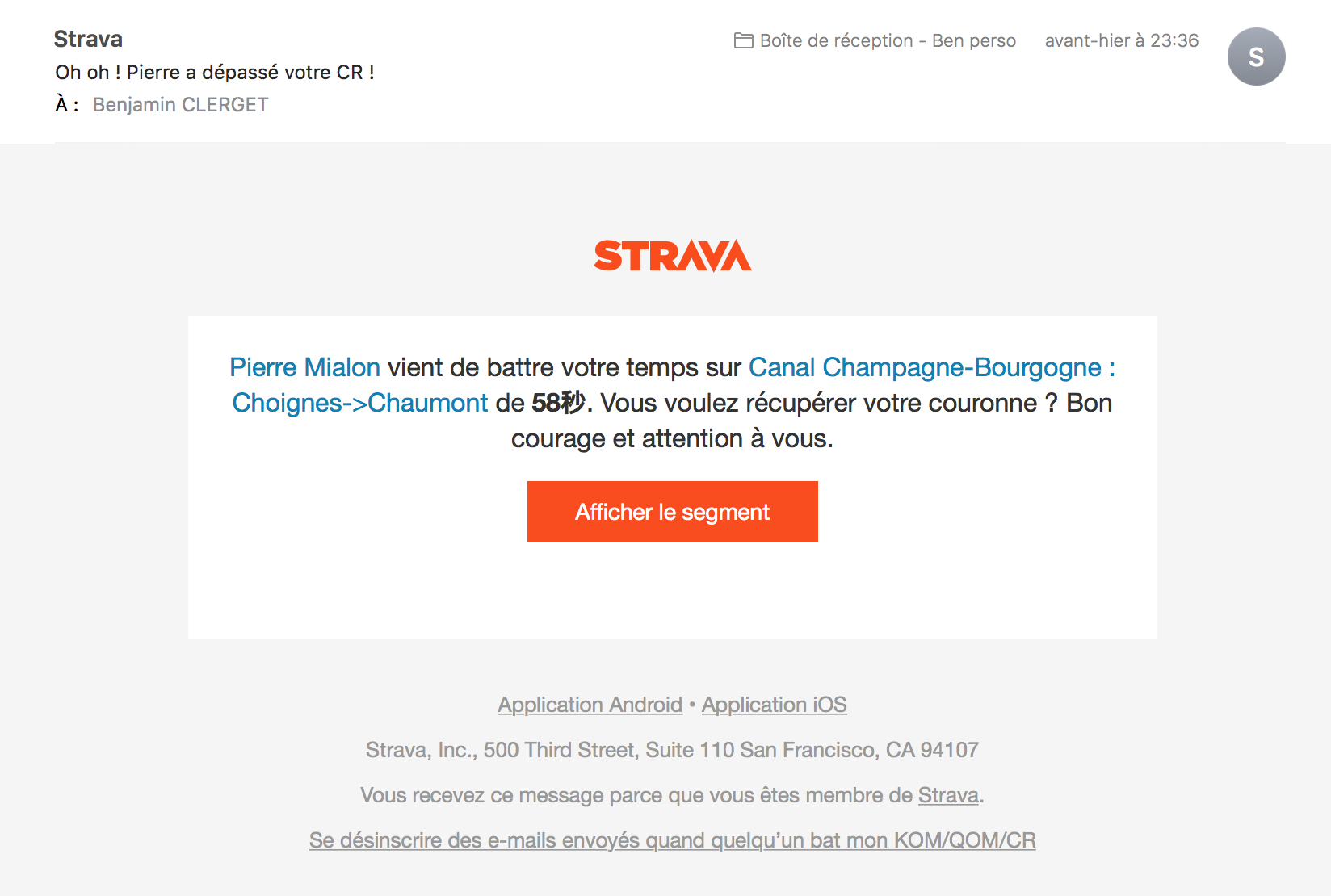 Strava velo appartement