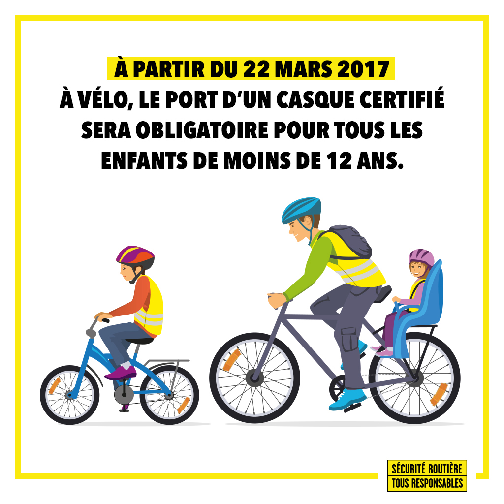 Obligation casque velo enfant