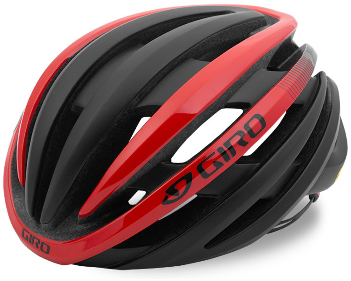 Casque velo route rouge noir