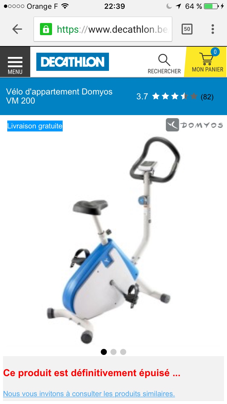 Velo appartement fitness occasion