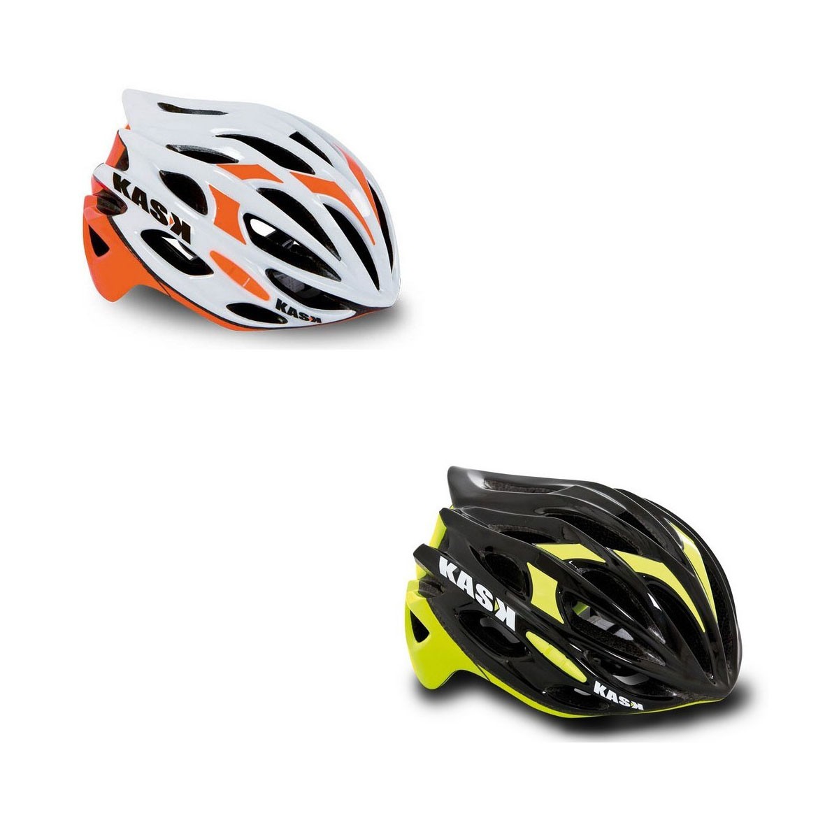 Casque velo route orange fluo