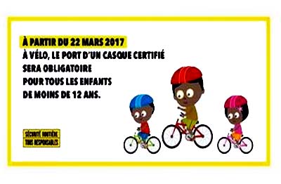 Loi casque vélo 2017
