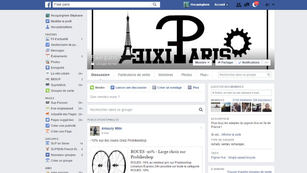 Velo single speed occasion paris