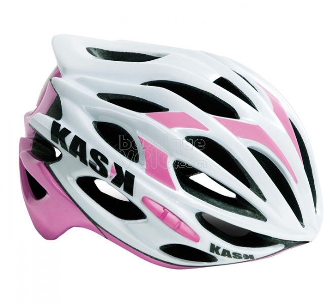Casque velo rose fluo