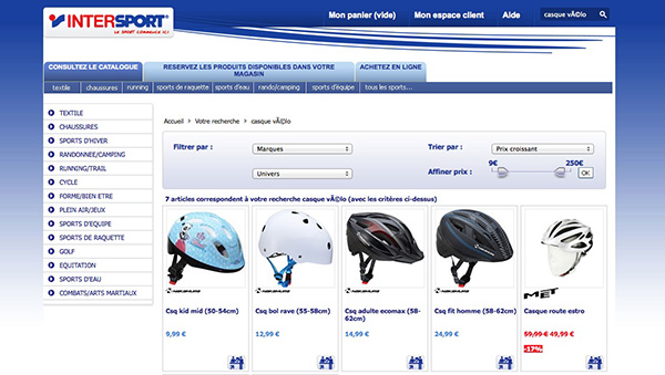 Casque de velo intersport