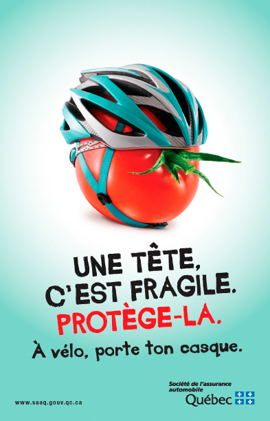 Casque velo porté