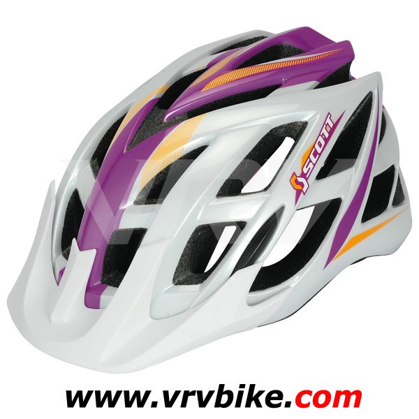 Casque velo rose blanc