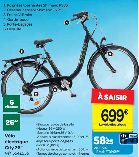 Vtt electrique pas cher carrefour