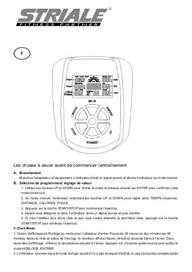 Mode d'emploi velo appartement striale sv 326