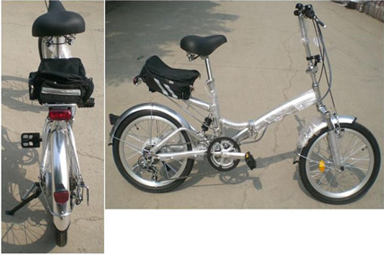 Velo pliant avec panier