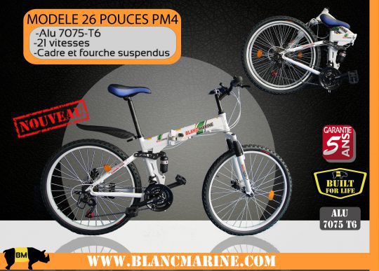 Vélo pliant blanc marine 20pm4