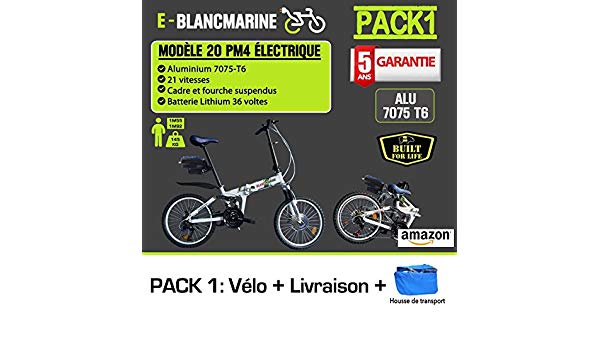 Vélo pliant blanc marine 20 pm4