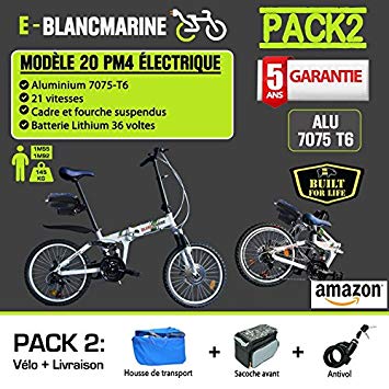 Vélo pliant blanc marine 20pm4