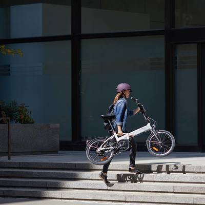 Velo pliant tilt 500 blanc b'twin