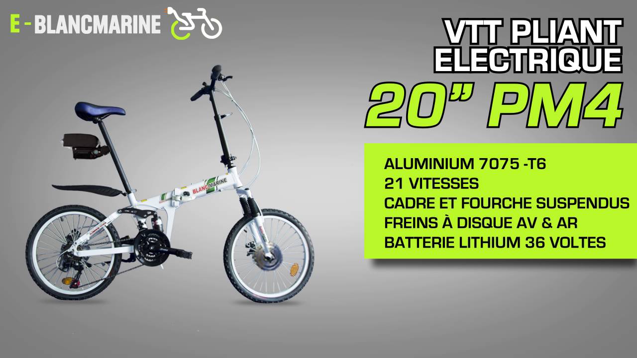 Vélo pliant blanc marine modèle 20pm4