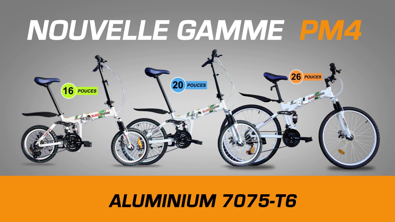 Vélo pliant blanc marine 20 pm4