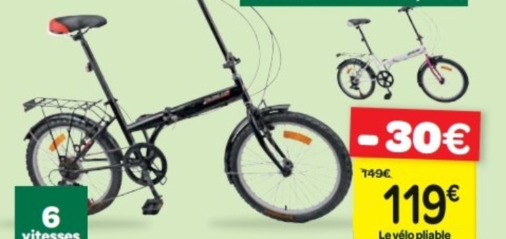 Vélo pliant carrefour 2017