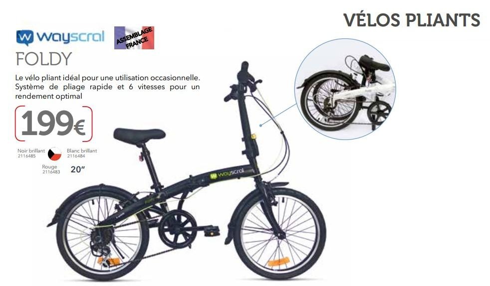 Vélo pliant wayscral foldy 20'' noir