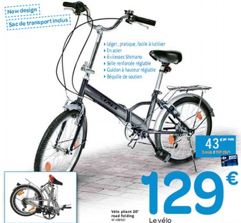 Velo pliant carrefour folding 20