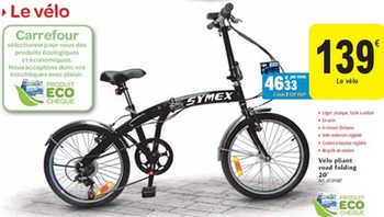Vélo pliant folding 20 carrefour