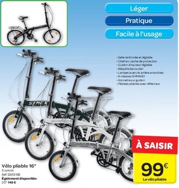 Promotion carrefour velo pliant