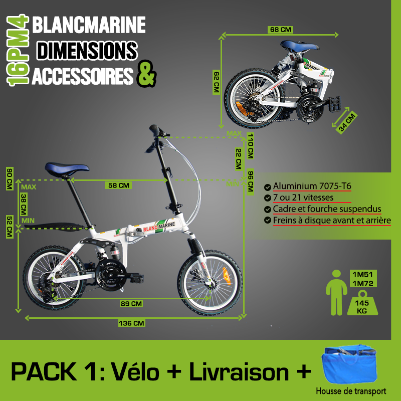 Dimensions velo pliant