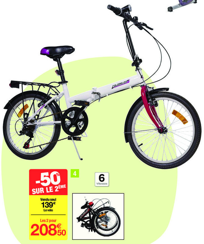 Velo pliant a carrefour