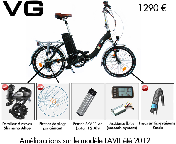 Vélo pliant électrique vg lavil