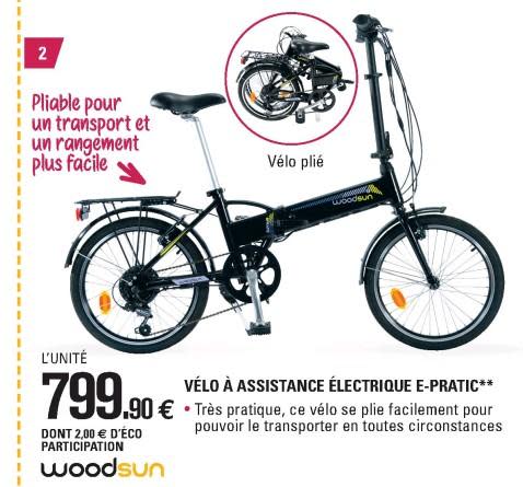 Velo pliant electrique chez leclerc